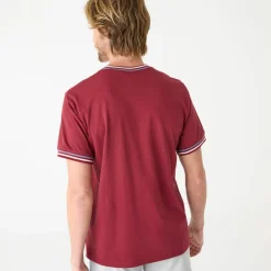 T-shirt uni manches courtes détails rayés