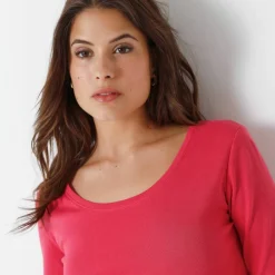 T-shirt uni manches longues en coton biologique(**)