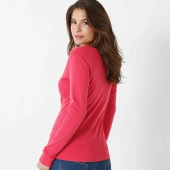 T-shirt uni manches longues en coton biologique(**)