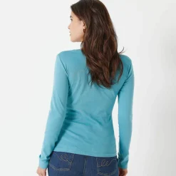 T-shirt uni manches longues en coton biologique(**)