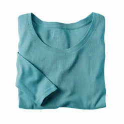 T-shirt uni manches longues en coton biologique(**)