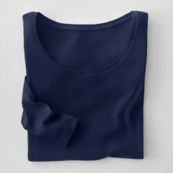 T-shirt uni manches longues en coton biologique(**)