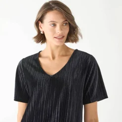 T-shirt velours reliefé manches courtes