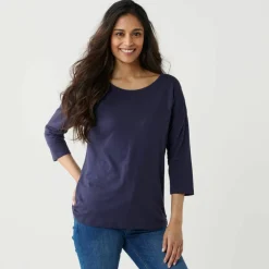 T-shirt volume loose manches 3/4