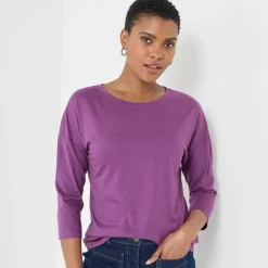 T-shirt volume loose manches 3/4