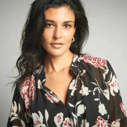 Tunique ample, en voile imprimé