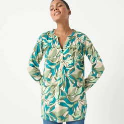 Tunique col boutonné imprimé floral