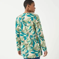 Tunique col boutonné imprimé floral