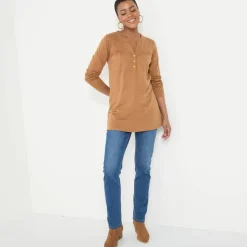 Tunique col boutonné unie