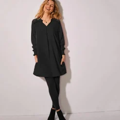 Tunique dentelle manches longues unie