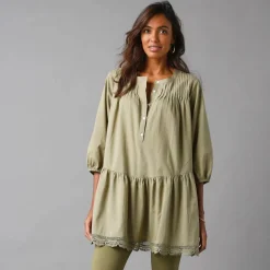 Tunique macramé manches 3/4