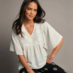 Tunique plastron fantaisie doublé, manches kimono
