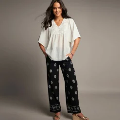 Tunique plastron fantaisie doublé, manches kimono