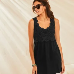 Tunique plastron macramé
