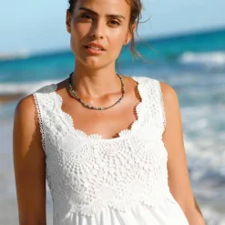 Tunique plastron macramé