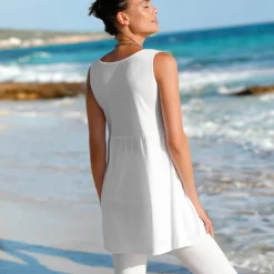 Tunique plastron macramé
