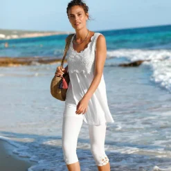 Tunique plastron macramé