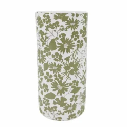 Vase céramique imprimé floral - hauteur 19,5 cm