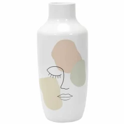 Vase céramique motif visage - hauteur 30 cm