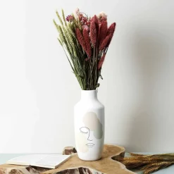 Vase céramique motif visage - hauteur 30 cm