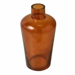Vase lisse en verre ambré