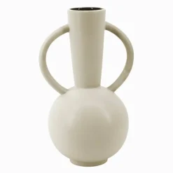 Vase rond céramique, double anses - hauteur 29,5 cm