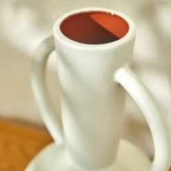 Vase rond céramique, double anses - hauteur 29,5 cm