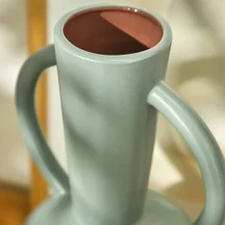 Vase rond céramique, double anses - hauteur 29,5 cm