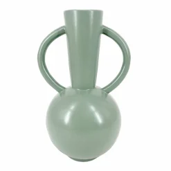 Vase rond céramique, double anses - hauteur 29,5 cm