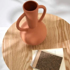 Vase rond céramique, double anses - hauteur 29,5 cm