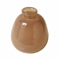 Vase taupe en verre semi-opaque