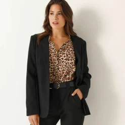Veste blazer fluide, manches longues