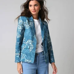 Veste blazer imprimée manches longues