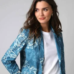 Veste blazer imprimée manches longues