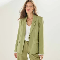 Veste blazer, viscose-lin