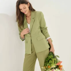 Veste blazer, viscose-lin