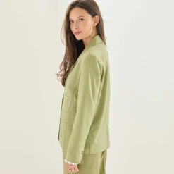 Veste blazer, viscose-lin