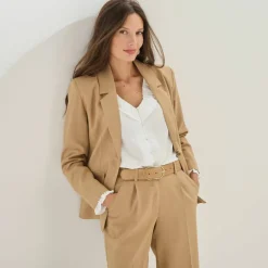 Veste blazer, viscose-lin