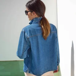 Veste boutonnée, jean