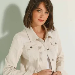 Veste boutonnée plis fantaisie