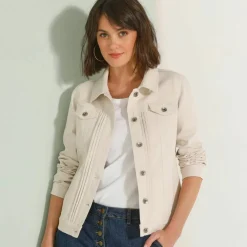 Veste boutonnée plis fantaisie