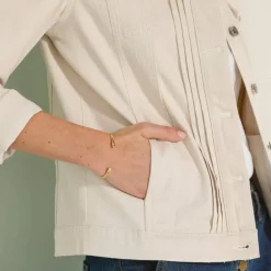 Veste boutonnée plis fantaisie