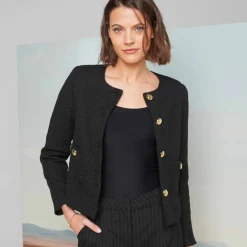 Veste boutonnée, tweed