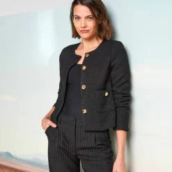 Veste boutonnée, tweed