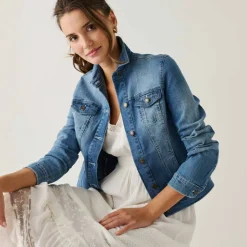 Veste brodée en jean
