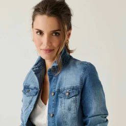 Veste brodée en jean