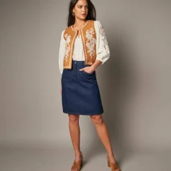 Veste brodée sans manches