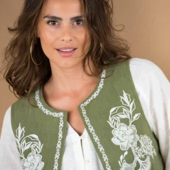 Veste brodée sans manches