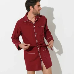 Veste de pyjama popeline boutonnée