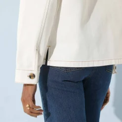Veste droite boutonnée, toile
